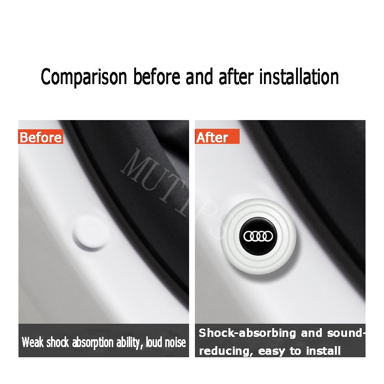 Audi 4/8/12/16Pcs Baru Tipe Luminous Bagasi Pintu Mobil Anti Shock Tabrak Pad Silikon Stiker Mengurangi Kebisingan Penyangga Universal Untuk TT mk2 A5 A4 B7 A3 8l A1 Q5 B8 B5 A6 C7 C6 Q7 Q3 RS3