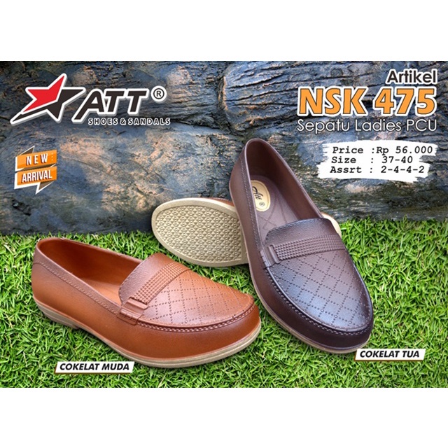 (COD) Sepatu Karet Slip On Kerja Wanita ATT NSK 475