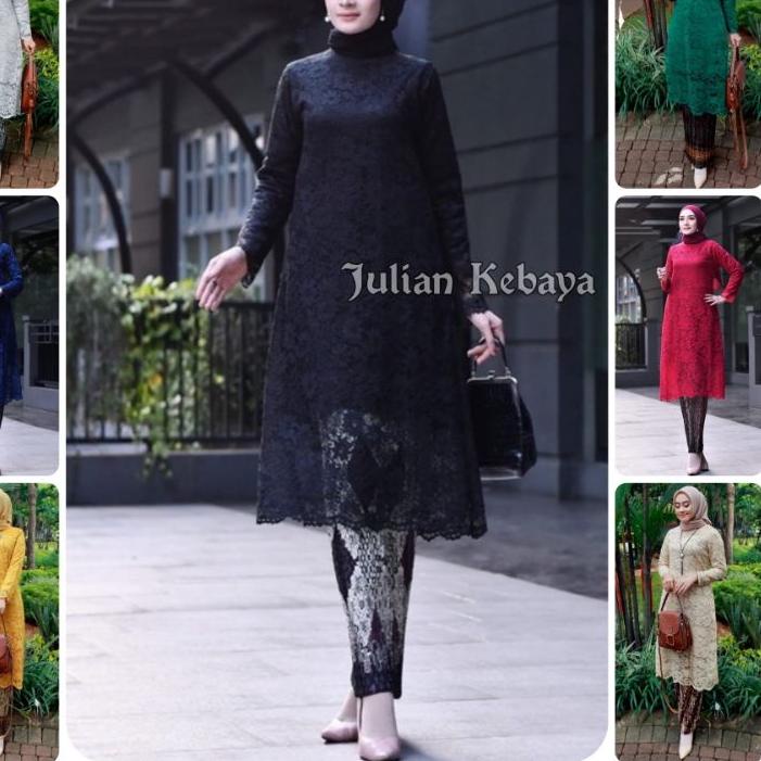 ☆ KEBAYA BRUKAT TUNIK MODERN / SETELAN KEBAYA BRUKAT JUMBO / KEBAYA HITAM / SET KEBAYA MODERN ☈