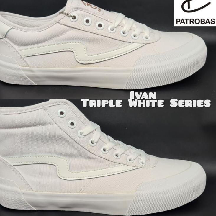 Diskon |BMH|Sepatu Patrobas IVAN TRIPLE WHITE Series (Original)