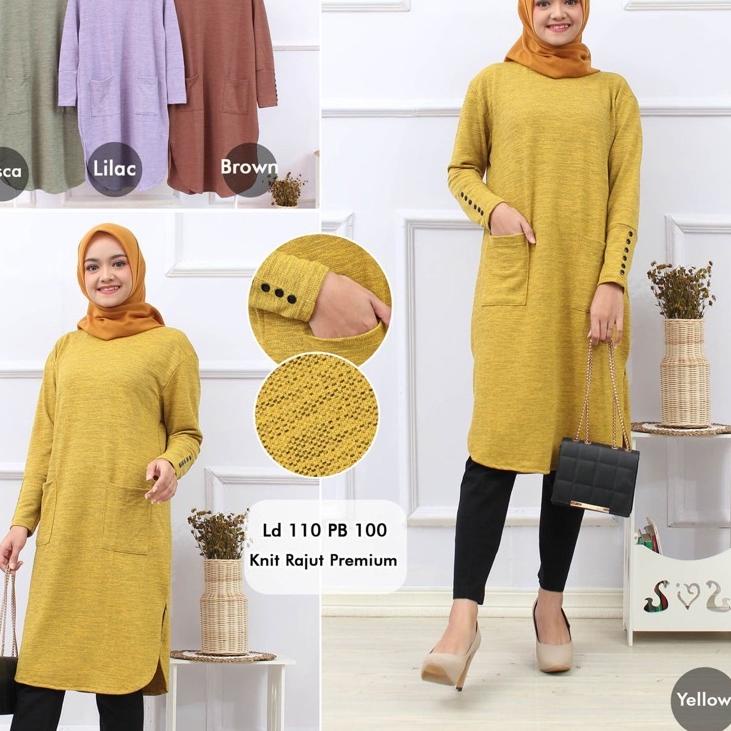 ✵ Soula Tunik / Solia Tunik - Tunik Kaos Rajut Premium / LD100 Melar / Soula 5 / soula 4 / R.3 -  ☈
