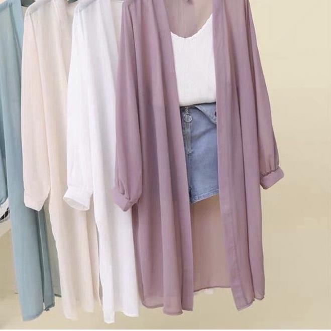 ♠ Long Cardy Ceruty Babydoll Premium/Outer lengan panjang/Bisa COD/Rompi ❇