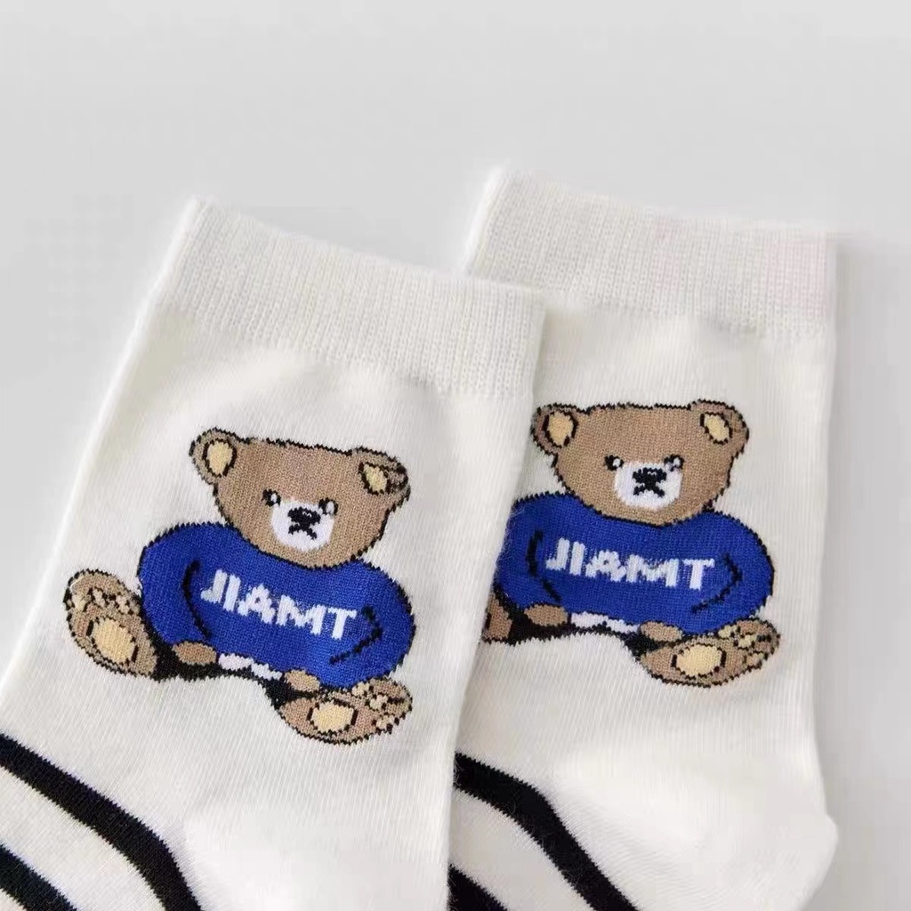 ⭐️𝐈𝐇𝐒 𝟗𝟐𝟎 𝐋𝐚𝐦𝐩𝐮𝐧𝐠⭐️Kaos Kaki Pria Wanita Panjang Setinggi Betis Motif Beruang New Summer Bear Socks