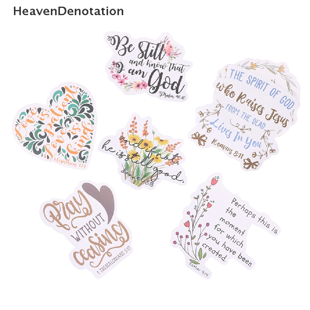 [Denotasi Surga] 50/100pcs Stiker Kitab Suci Yesus Kristen DIY Graffiti Bible Sticker HDV