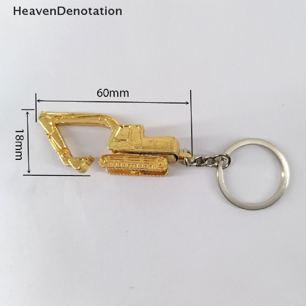 [HeavenDenotation] Alloy 3D Tiga Dimensi Excavator Gantungan Kunci Liontin Aksesori Mobil Hadiah HDV
