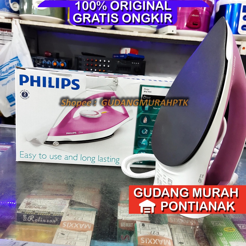 Setrika Philips GC 122 Gosokan Rapi diva iron PINK NEW Warna Baru