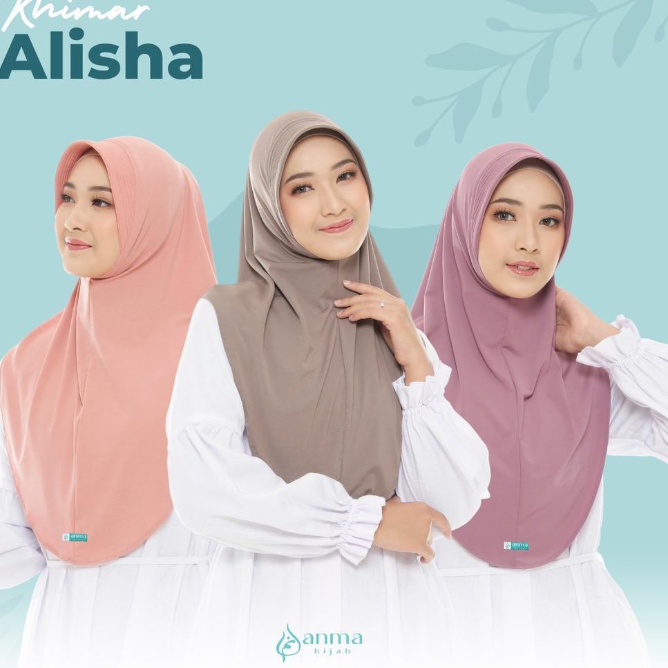 TERBARU Khimar Alisha By Anmahijab | Khimar pet Antem | hijab instan | jilbab instan | Jersey Premiu