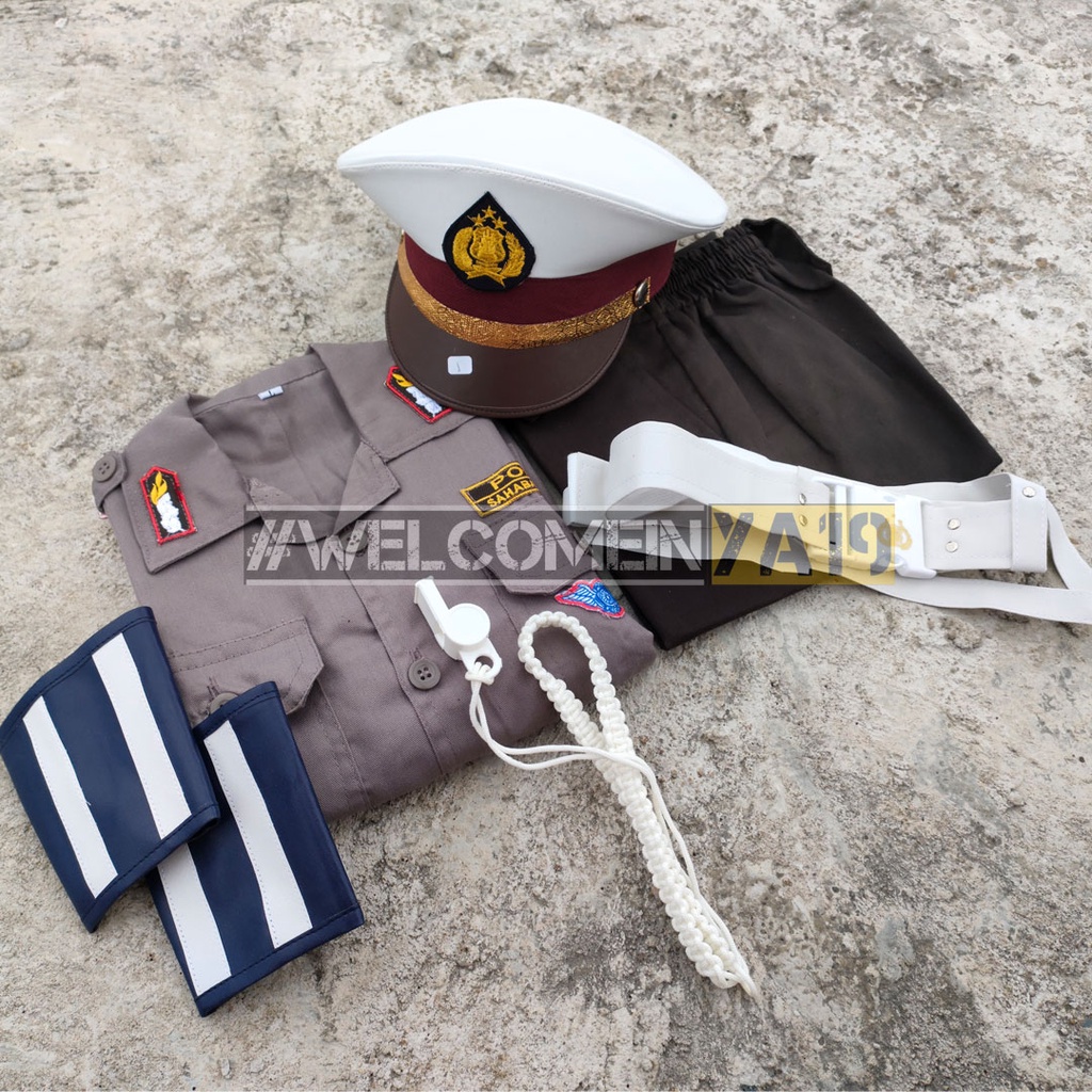 Baju Seragam Polisi Anak Fullset | Setelan Pocil Pria