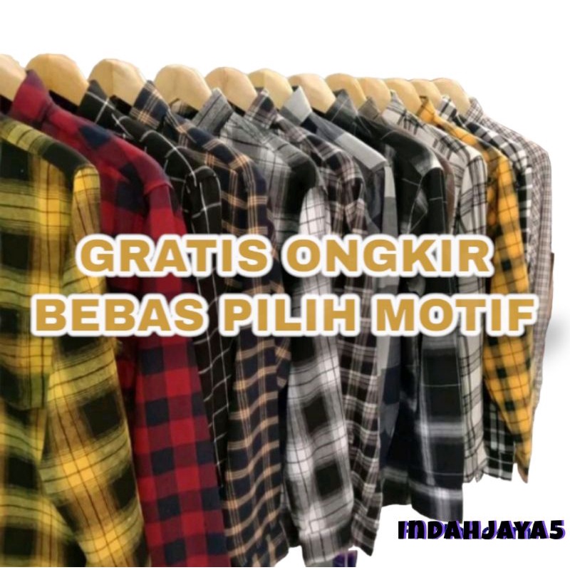 Kemeja Flanel Impor Pria Kualitas Premium Lengan Panjang Unisex Hem Flannel Baju Flanel Pria Wanita Motif Kotak Kotak