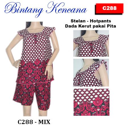 SETELAN HOTPANT DADA KERUT - C288-MIX