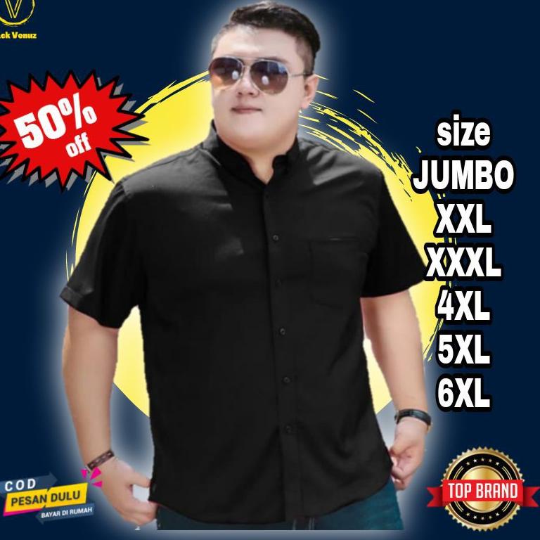 LANGSUNG KIRIM Kemeja Jumbo Cowok Lengan Pendek Baju Hem Pria