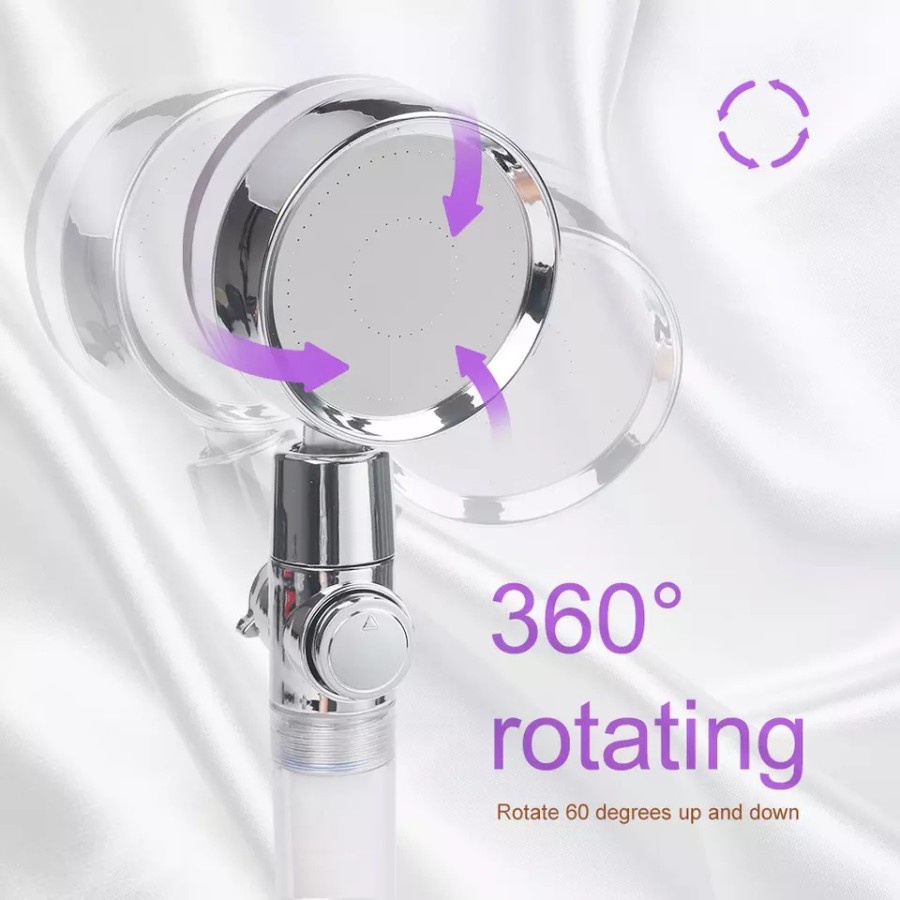 KS200 - Turbo Fan Shower Kepala Shower Model Kipas Tombol on off 360 Derajat