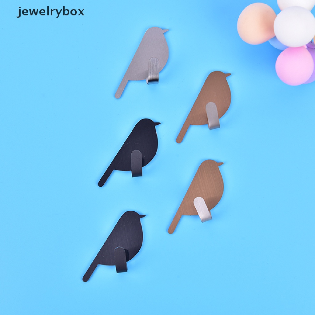 [jewelrybox] 2pcs Desain Burung Kreatif Kait Perekat Diri Kuat Kait Pintu Dinding Dekorasi Rumah Butik