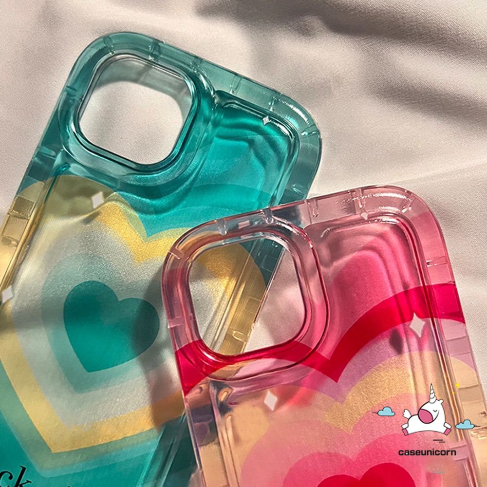 Airbag Shockproof Back Cover Untuk Redmi 10 9 12C 10C Note 9 10s 11 11s 8 Redmi 10 9C NFC 9A 10A 9T A1 POCO F4 INS Gradasi Sweet Love Heart Bantalan Udara Anti Jatuh Soft Case