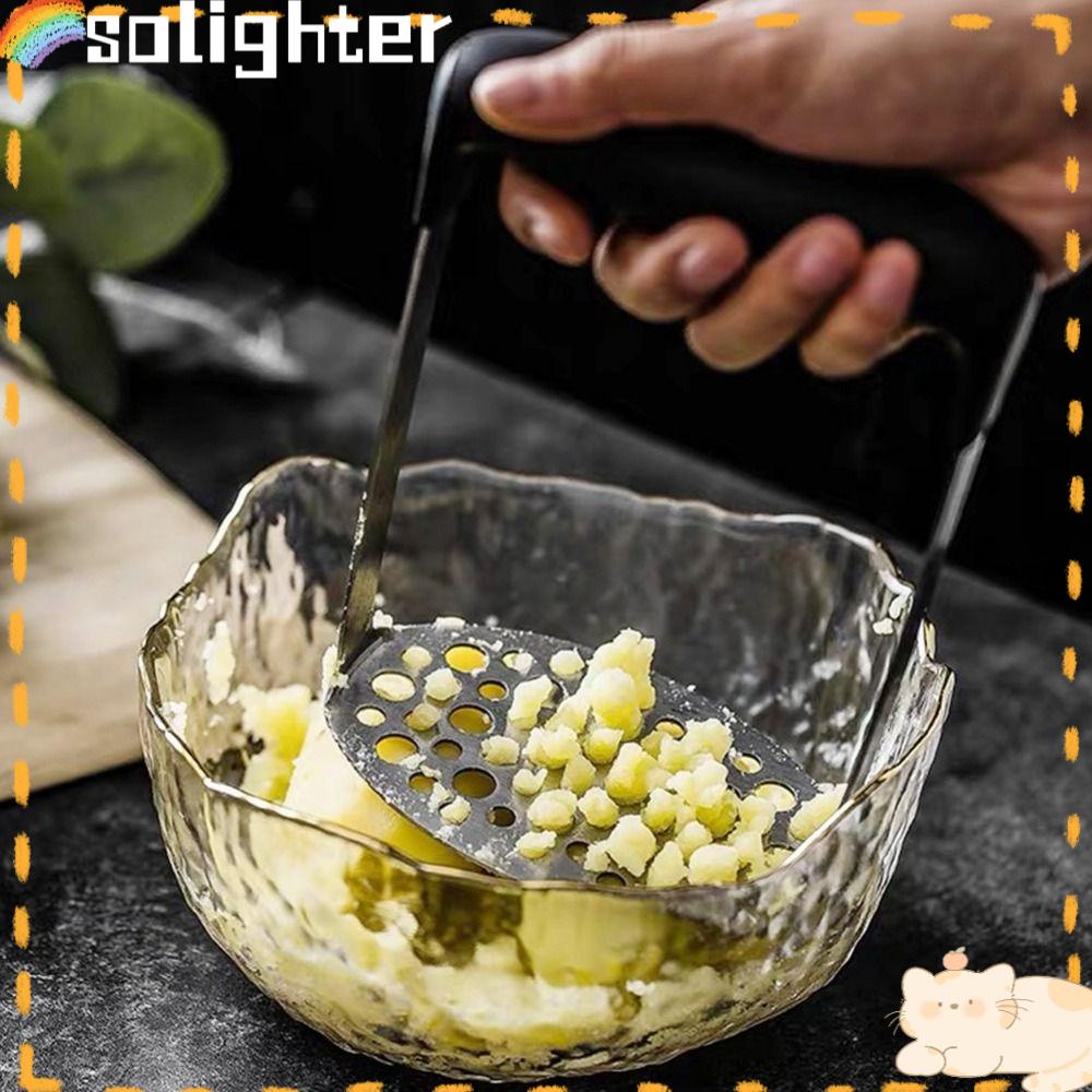 Solighter Potato Masher Gadget Penghancur Stainless Steel Peras Sayuran