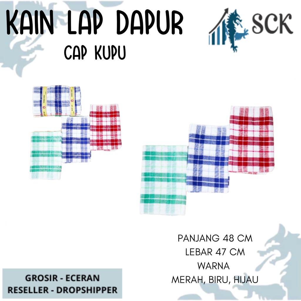 [ISI 3] Serbet CAP KUPU / KAIN LAP DAPUR MOTIF KOTAK KAIN KATUN - sckmenwear GROSIR