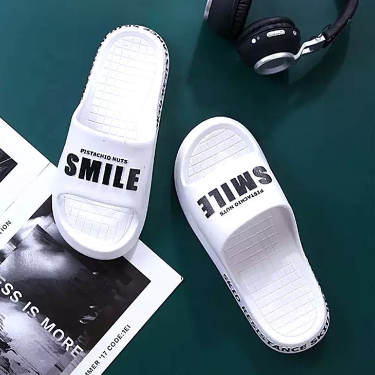 Sandal Karet Pria Wanita Import Smile / Sandal Rumah Santai Korean Style Kekinian