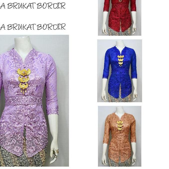 ➱ Indah ABAYA KEBAYA BRUKAT BORDIR ENCIM MODERN LENGAN 7/8 Furing Katun KEBAYA WISUDA KEBAYA KATUN K