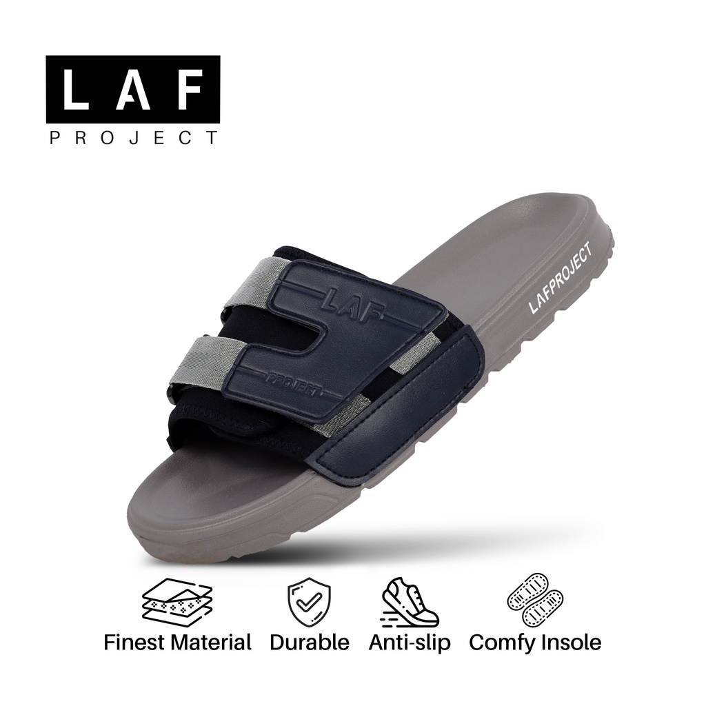 LAF Project - Sandal Slide Pria Slop Abu Navy - Orion