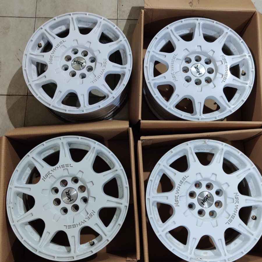 Velg Mobil Bekas HSR WRX R16 buat Jazz, Yaris, City, Vios Ring 16 - Pelek seken racing warna putih