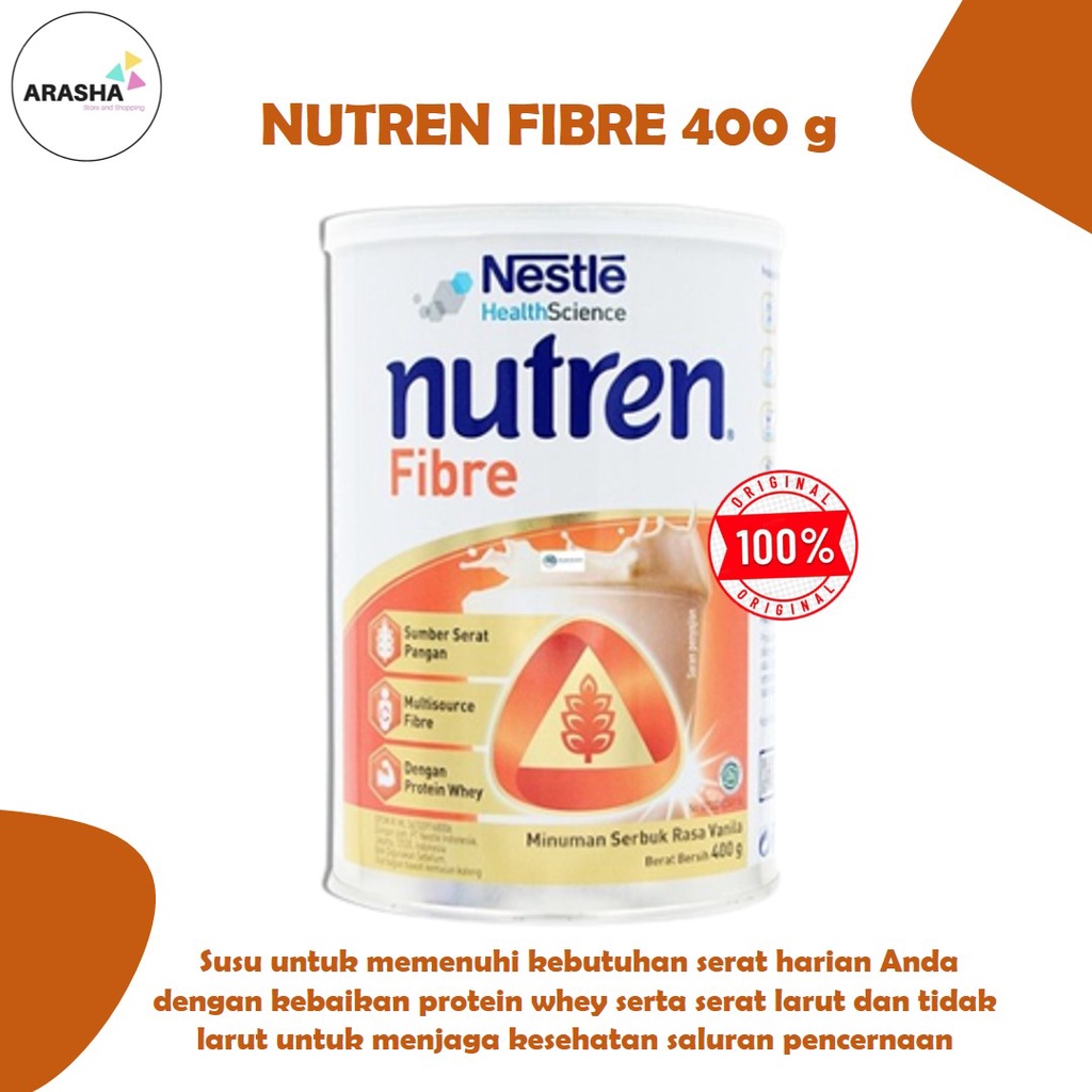 

NUTREN FIBRE 400 Gram RASA VANILA - Susu Bubuk Tinggi Serat - Susu Kolesterol - Menurunkan Kolestrol - Bebas Laktosa