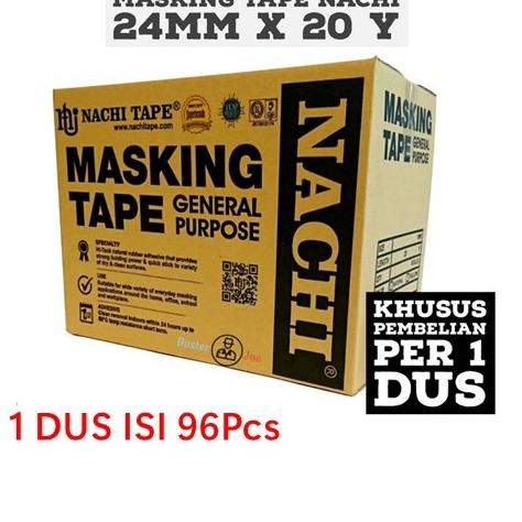 

Nachi Masking Tape Lakban Kertas 24mm X 20Yard 1Dus (96pcs)