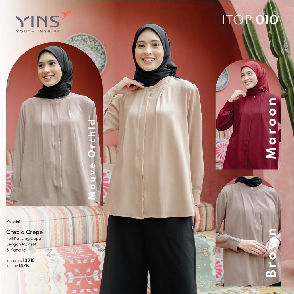 Inspire Top ITOP 10 Bahan Crezia Crepe Atasan Wanita Simpel Casual Modern BISA COD