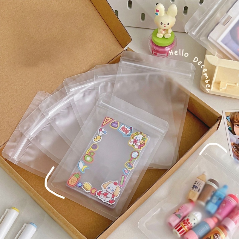 10 Pcs Self Sealing PET Frosted Bags Jewelry Zipper Lock Bag Menebal Kemasan Perhiasan Reclosable Makanan Ringan Alat Tulis Kantong Penyimpanan Kartu
