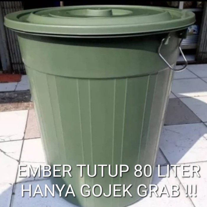 HANYA GOJEK GRAB! Ember Besar 80 LITER+TUTUP Plastik Tebal Berkualitas