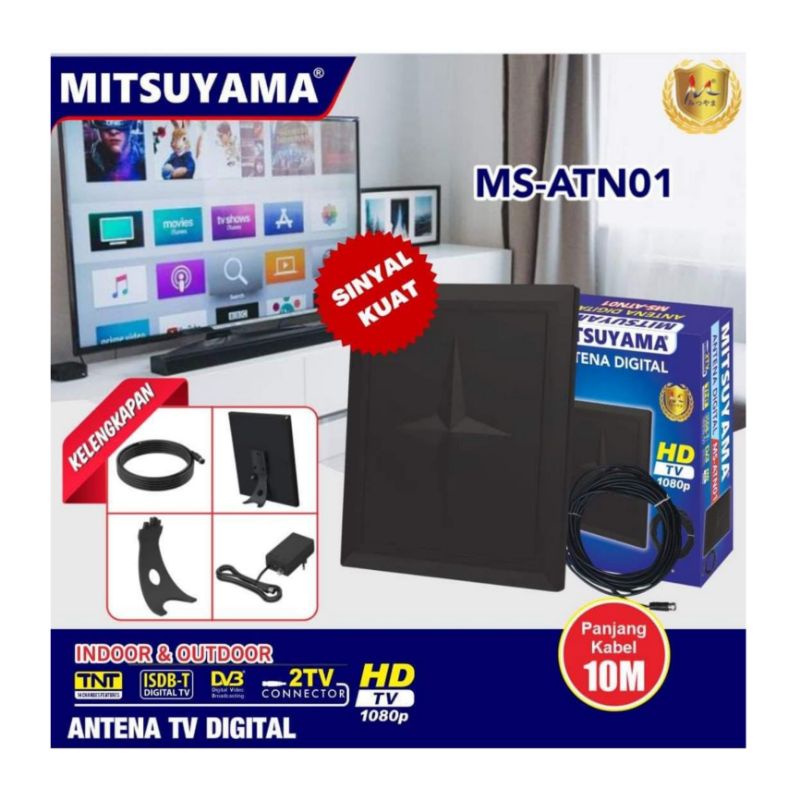 ANTENA TV DIGITAL Indoor Outdoor Analog MITSUYAMA DVB-T2 HD 1080 Antena Set Top Box MS-ATN01