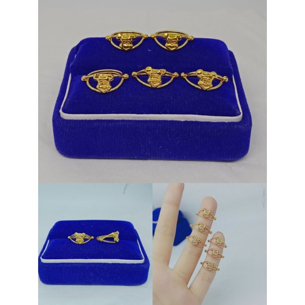 cincin anak mickey polos/perak asli silver 925 lapis emas/perhiasan fashion wanita terbaru