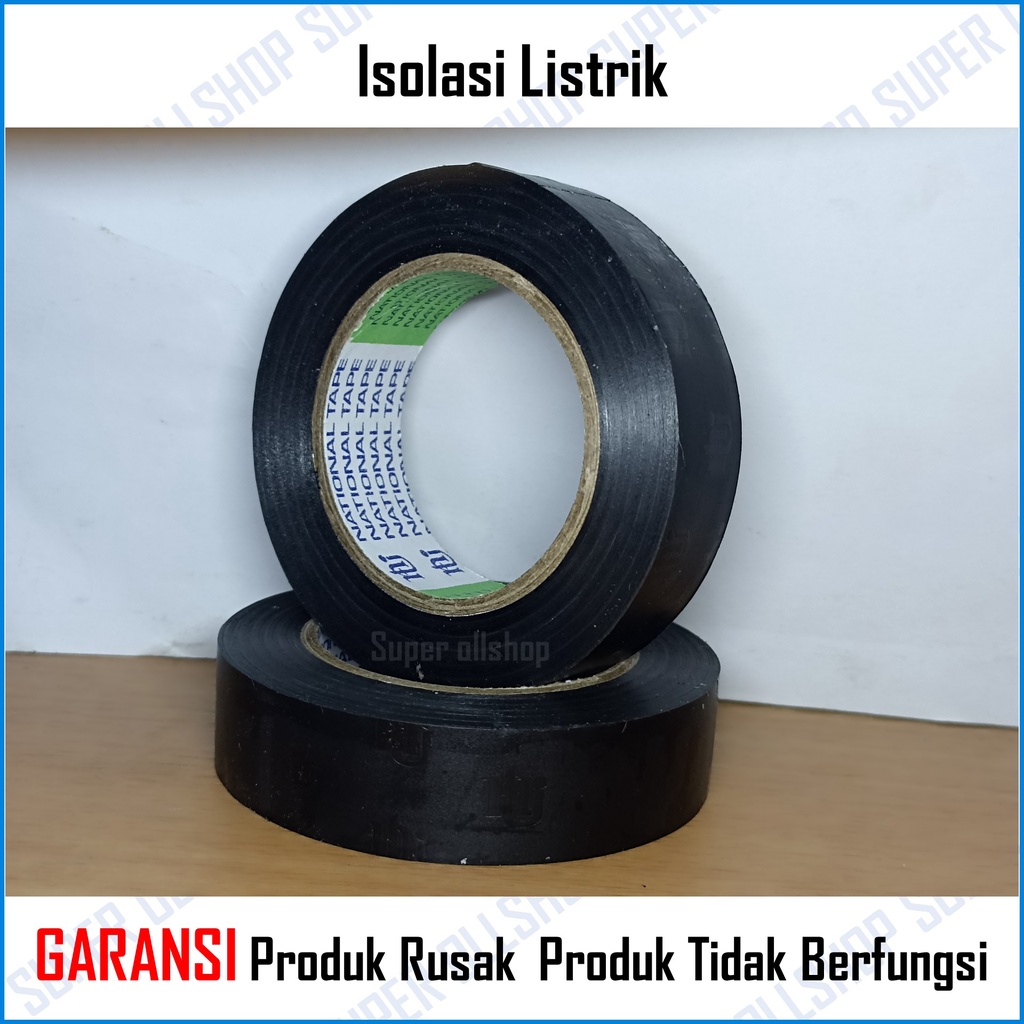 Isolasi Kabel Listrik Hitam 3/4 Inch / Lakban Solatip Solasi Vinyl Electrical Tape  20 Yards