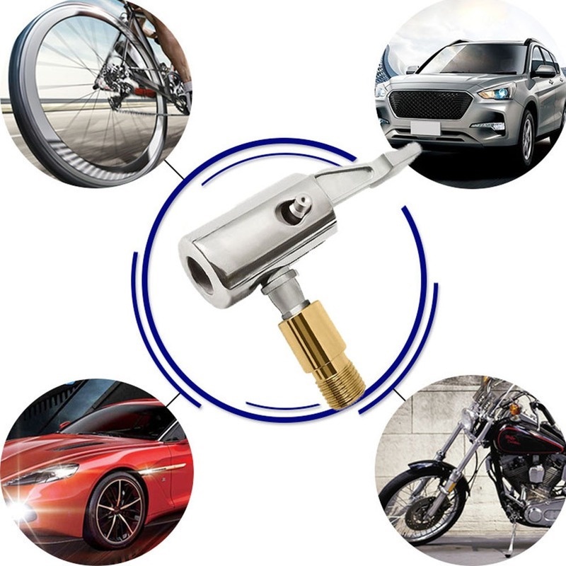 Klem Nozzle Ban Mobil Portable Konektor Pompa Tiup Tire Air Chuck Inflator Kompresor Adaptor Klep Kempes Alat Perbaikan Otomatis