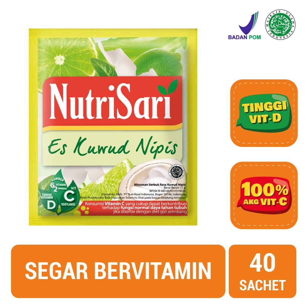 

NutriSari Es Kuwud Nipis 40 Sachet - Minuman Buah Vitamin C Vitamin D Kelapa Jeruk Nipis