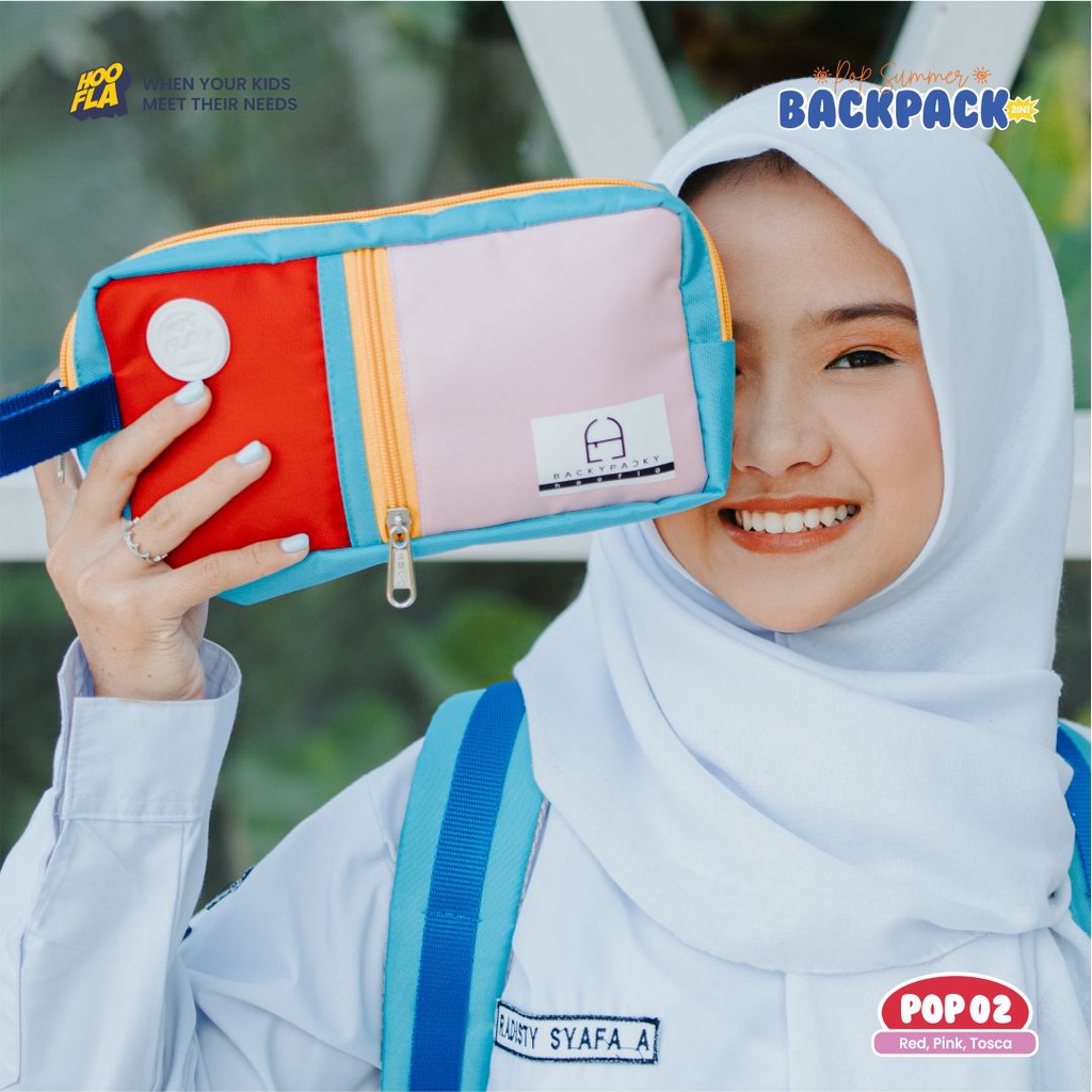 Hooflakids Tas Sekolah Anak POP Summer 2 IN 1 - untuk Anak Laki-Laki &amp; Perempuan SD