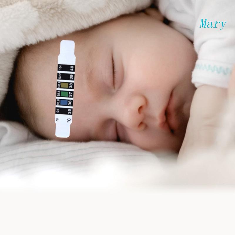 Mary 10pcs Strip Dahi Bagus Untuk Cek Demam Temp Bayi Anak Travel Celcius &amp; Fahrenheit