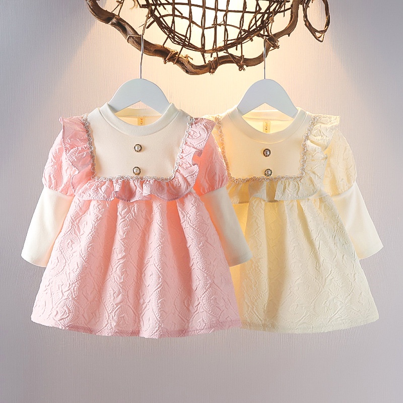 0-4TH DRESS ANAK BAYI BERLENGAN PANJANG / DRESS KOREA ANAK PEREMPUAN NEW ARRIVAL