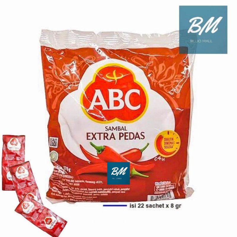 

ABC Sambal Extra Pedas 22 x 8 gr / ABC Sambal Extra Pedas 22 Pcs / ABC Sambal Extra Pedas 1 Bungkus isi 22 Sachet