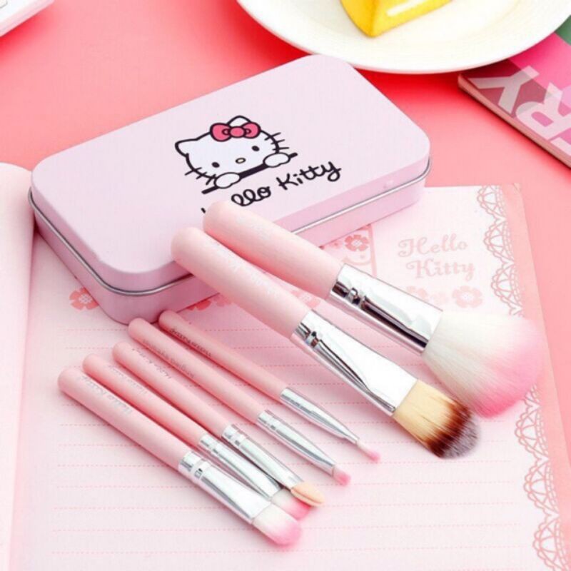 Kuas make up Hello kitty set 7 in 1