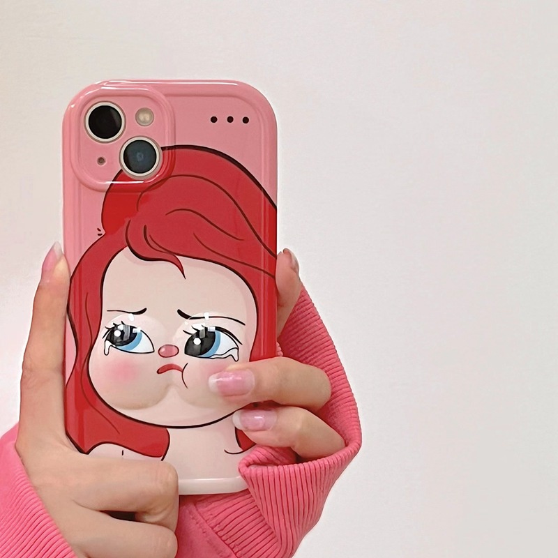 Pinch Face Mermaid Soft Case HP iP iPhone 14 Plus 11 12 13 Pro Max Nice Girl Casing Apple