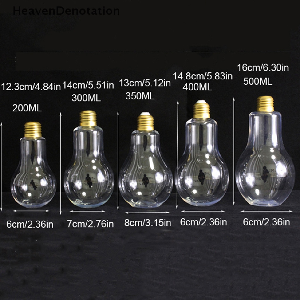 [HeavenDenotation] 200to500ml Clear Artificial Light Bulb Shaped Bottle Dapat Memancarkan Cahaya Minum Cup HDV