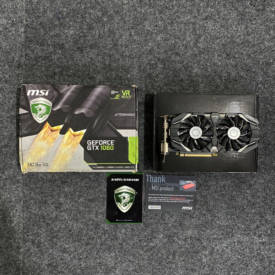 VGA NVIDIA MSI GTX 1060 3GB (Performa diatas GTX 1650, RX 570, GTX 1050 Ti, GTX 1050, GTX 960, GTX 9