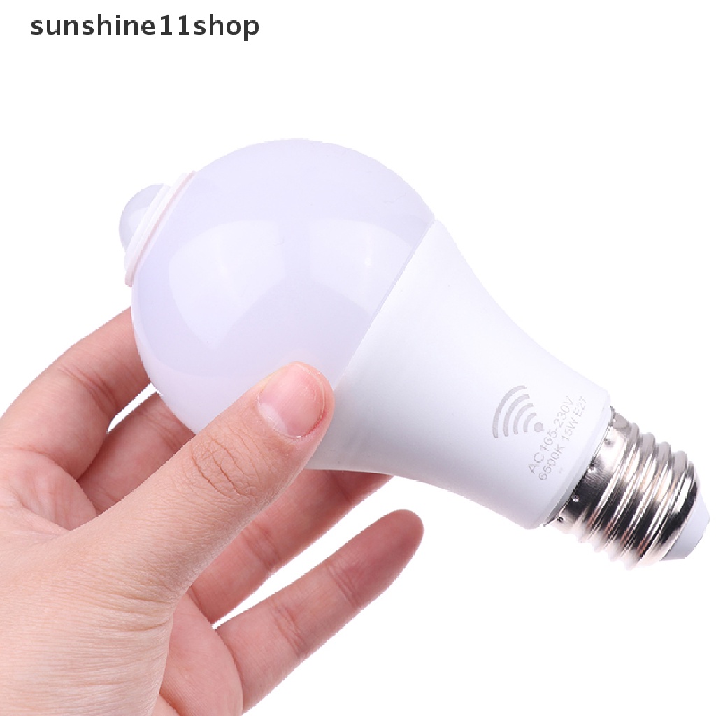 Sho E27 Lampu Sensor Gerak PIR 5W 9W 15W Bohlam LED Dengan Sensor Gerak Night Light N