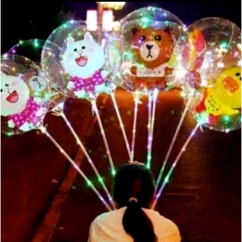 Balon LED Karakter Kartun Lampu Rainbow Warna Warni Tumbler Pesta Anak