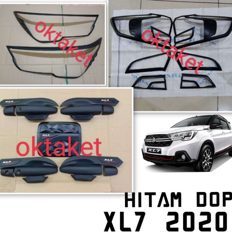 paket lengkap garnish depan belakang outer handle tank cover XL7 2020 2023 hitam &amp; Chrome