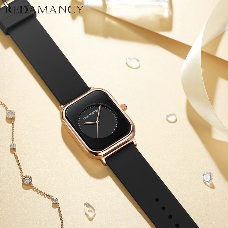 Redamancy Original jam tangan wanita  Santai Mode Tali Silikon Display Kuarsa Simple Dial Tahan Air Jam Cewek