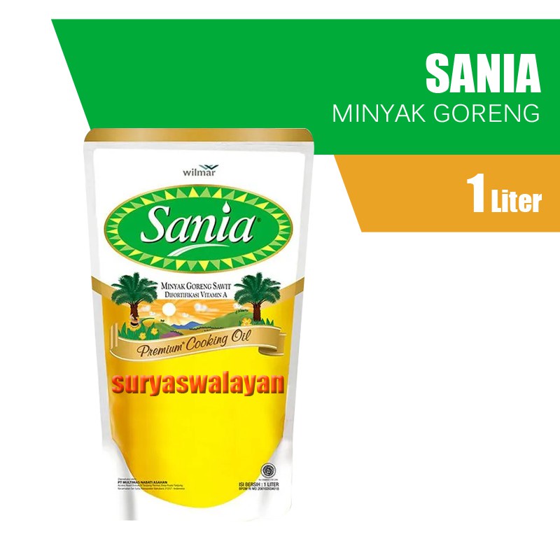 Minyak Goreng Sania 1 Liter Pouch - Sania 1 Liter Refill