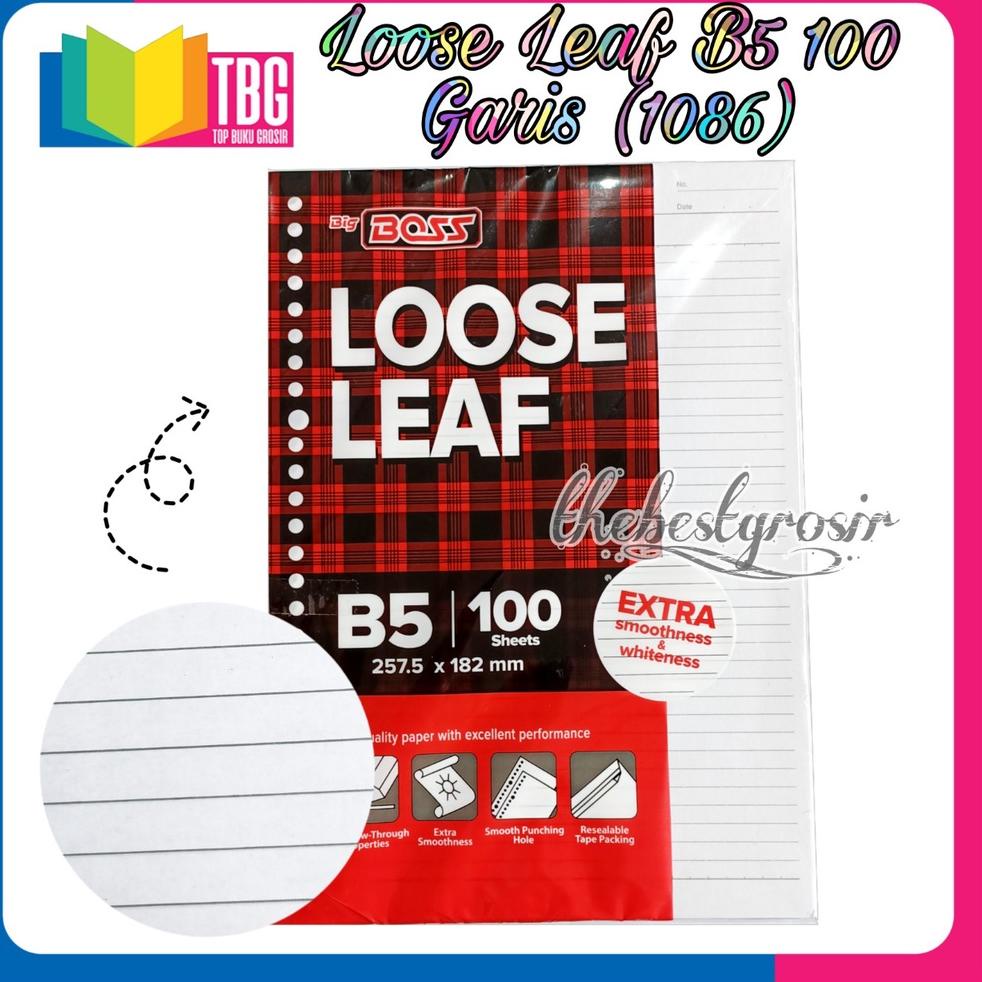 

A32 1 PACK (100 LEMBAR) LOOSE LEAF B5 GARIS BIG BOSS / ISI BINDER/ REFILL BINDER (R-1086) TERLARIS ㅏ