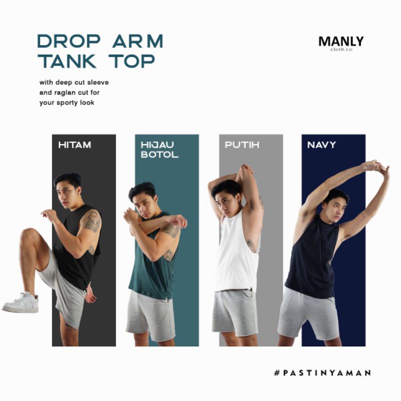 MANLY Muscle TankTop with Deep Cut and Sporty Look