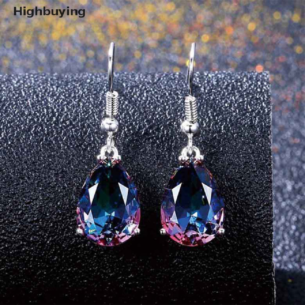 Hbid Hujan Kristal Berlian Imitasi Anting Wanita Drop Menjuntai Ear Studs Perhiasan Hadiah Glory